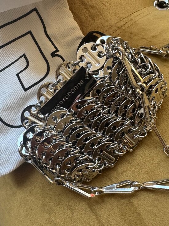 Paco Rabanne Handbags - NWT - Paco Rabanne Silver Micro 1969 bag